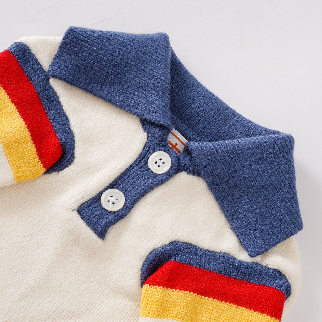 Rainbow Polo Knit Pet Sweater