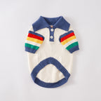 Rainbow Polo Knit Pet Sweater