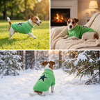 Green Star Knit Pet Sweater