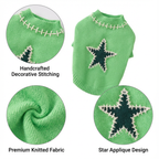 Green Star Knit Pet Sweater