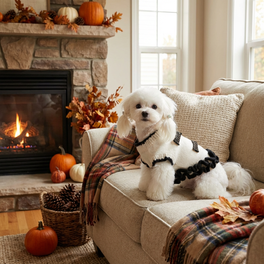 Paw-some Black & White Knit Pet Sweater