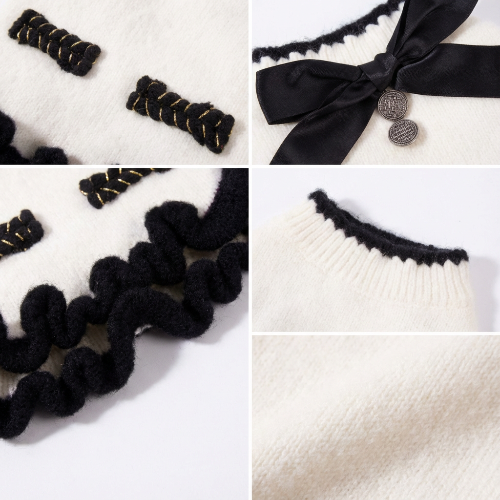 Paw-some Black & White Knit Pet Sweater