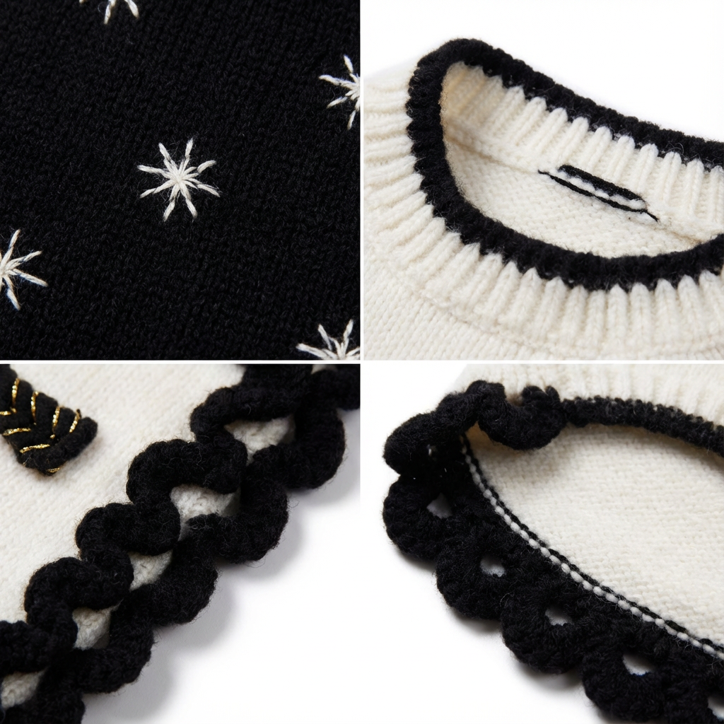 Paw-some Black & White Knit Pet Sweater