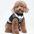 Cozy Black & White Fair Isle Knit Pet Vest