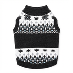 Cozy Black & White Fair Isle Knit Pet Vest