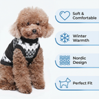 Cozy Black & White Fair Isle Knit Pet Vest