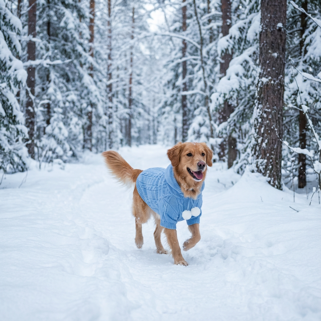 Pastel Pom-Pom Hooded Knit Pet Sweater