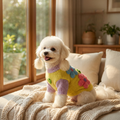 3D Floral Pastel Fuzzy Knit Pet Vest