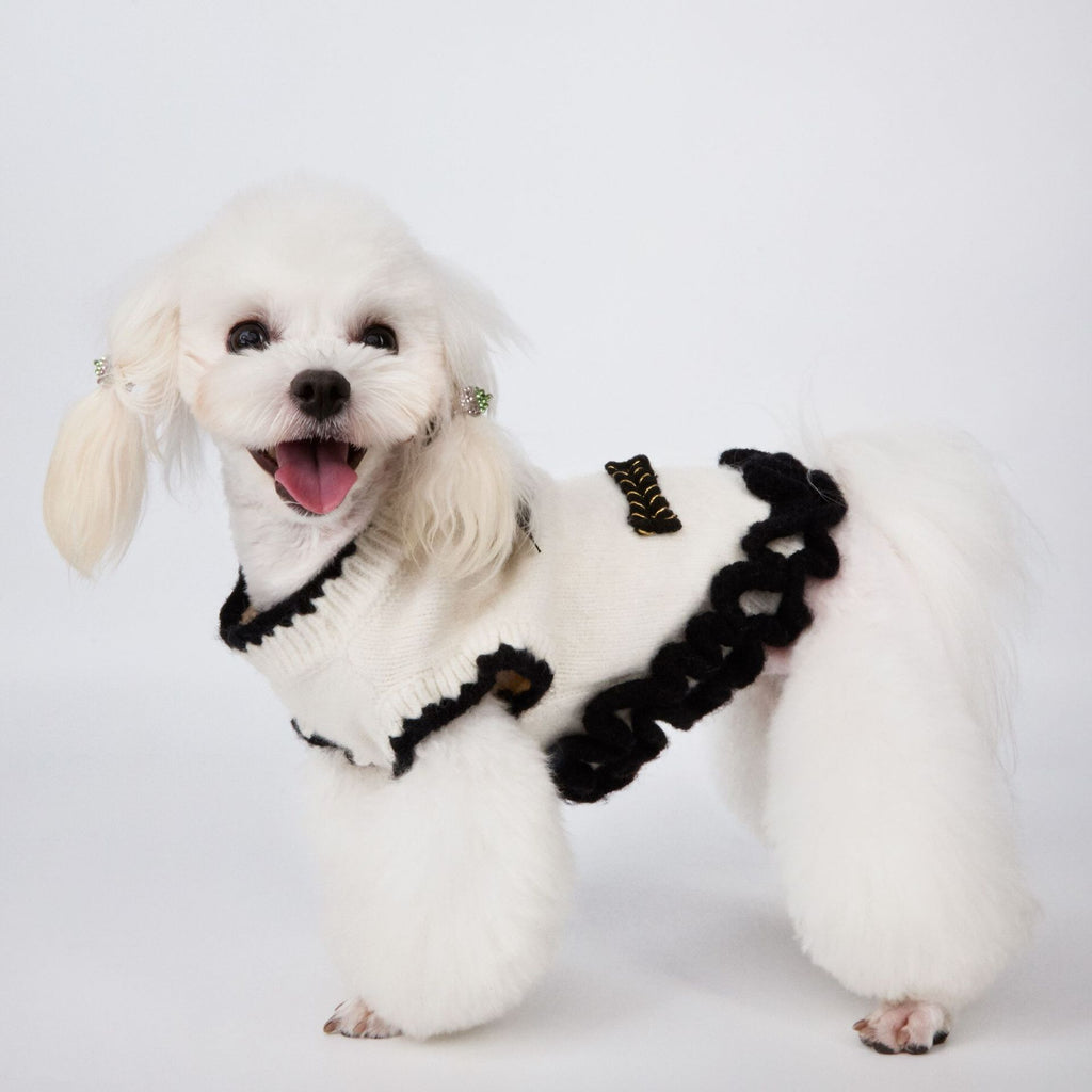 Paw-some Black & White Knit Pet Sweater