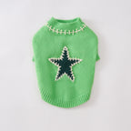 Green Star Knit Pet Sweater
