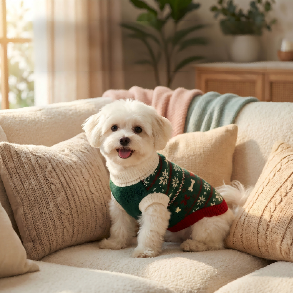 Paw-some Christmas Fair Isle Knit Pet Sweater