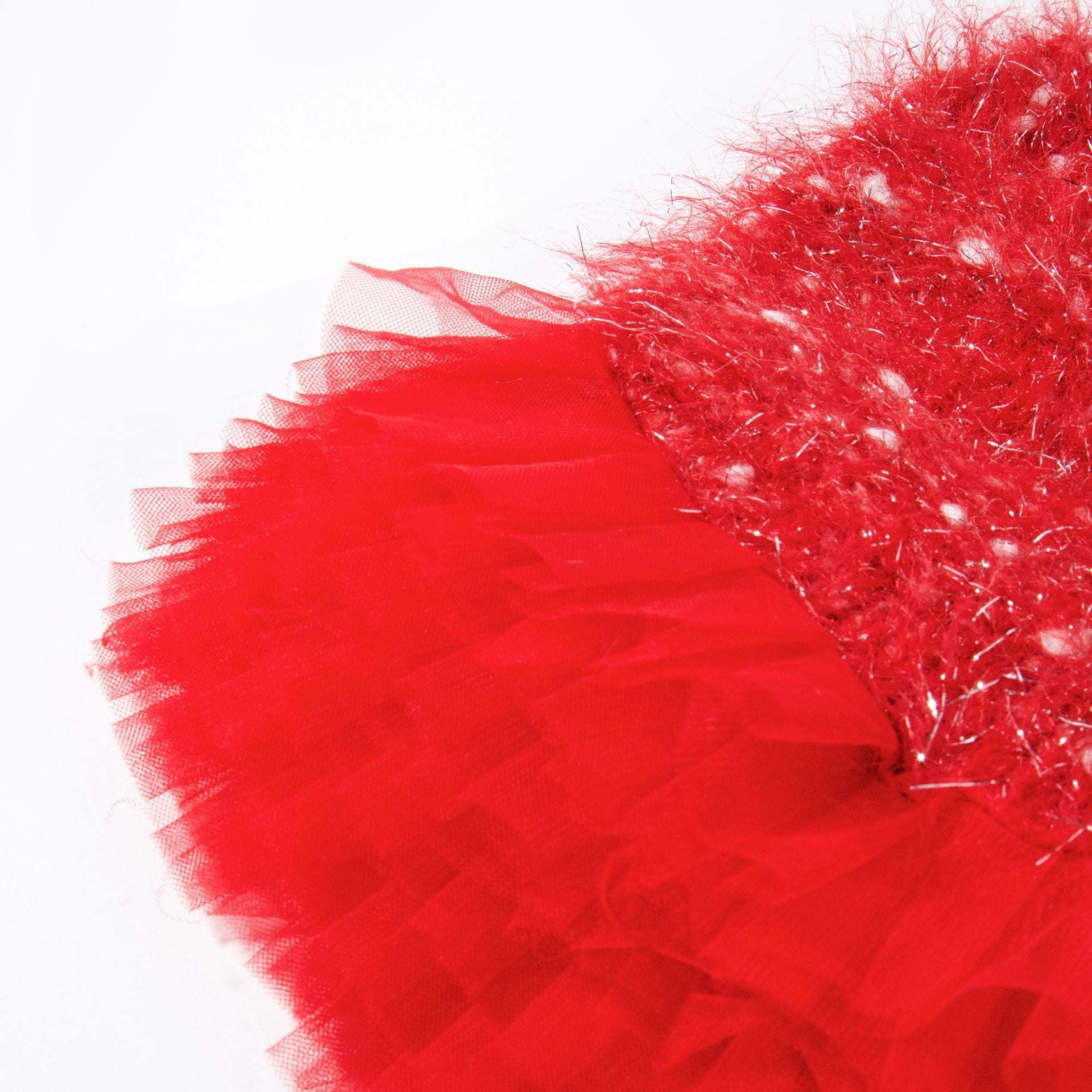 Festive Red Sparkly Tulle Pet Dress