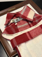 Paw-some Red & White Plaid Belted Pet Cape