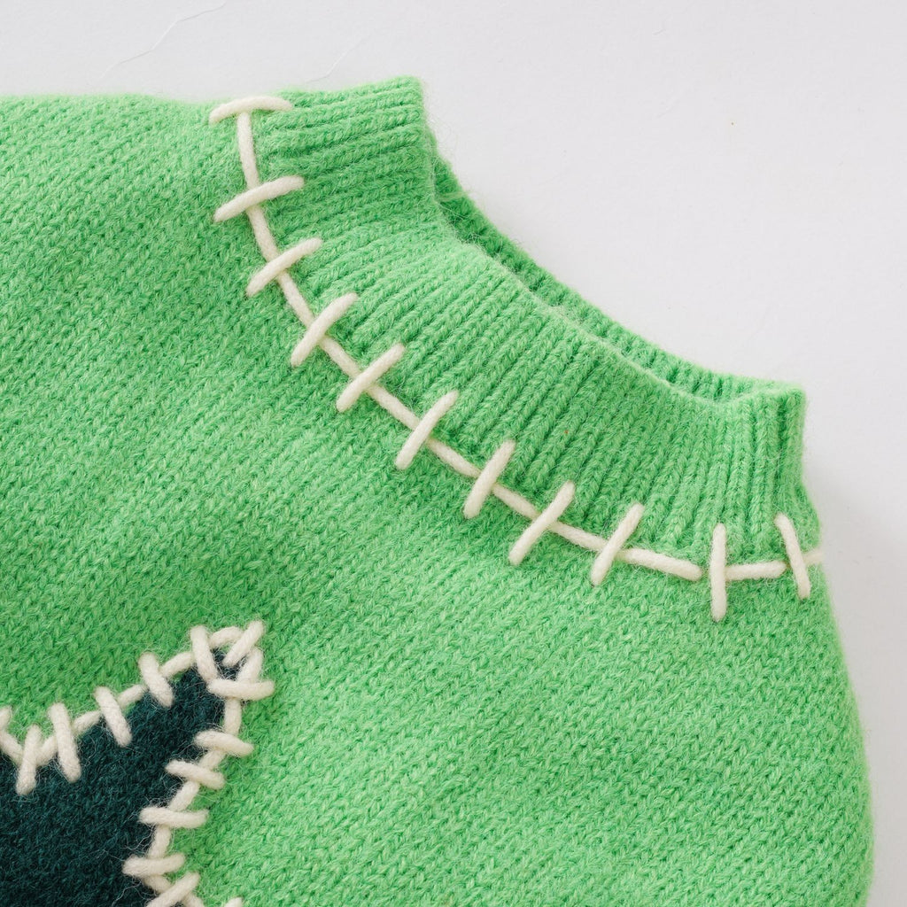 Green Star Knit Pet Sweater