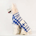 Preppy Blue & White Plaid Dog Cape