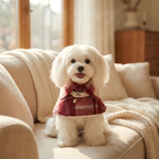 Paw-some Red & White Plaid Belted Pet Cape