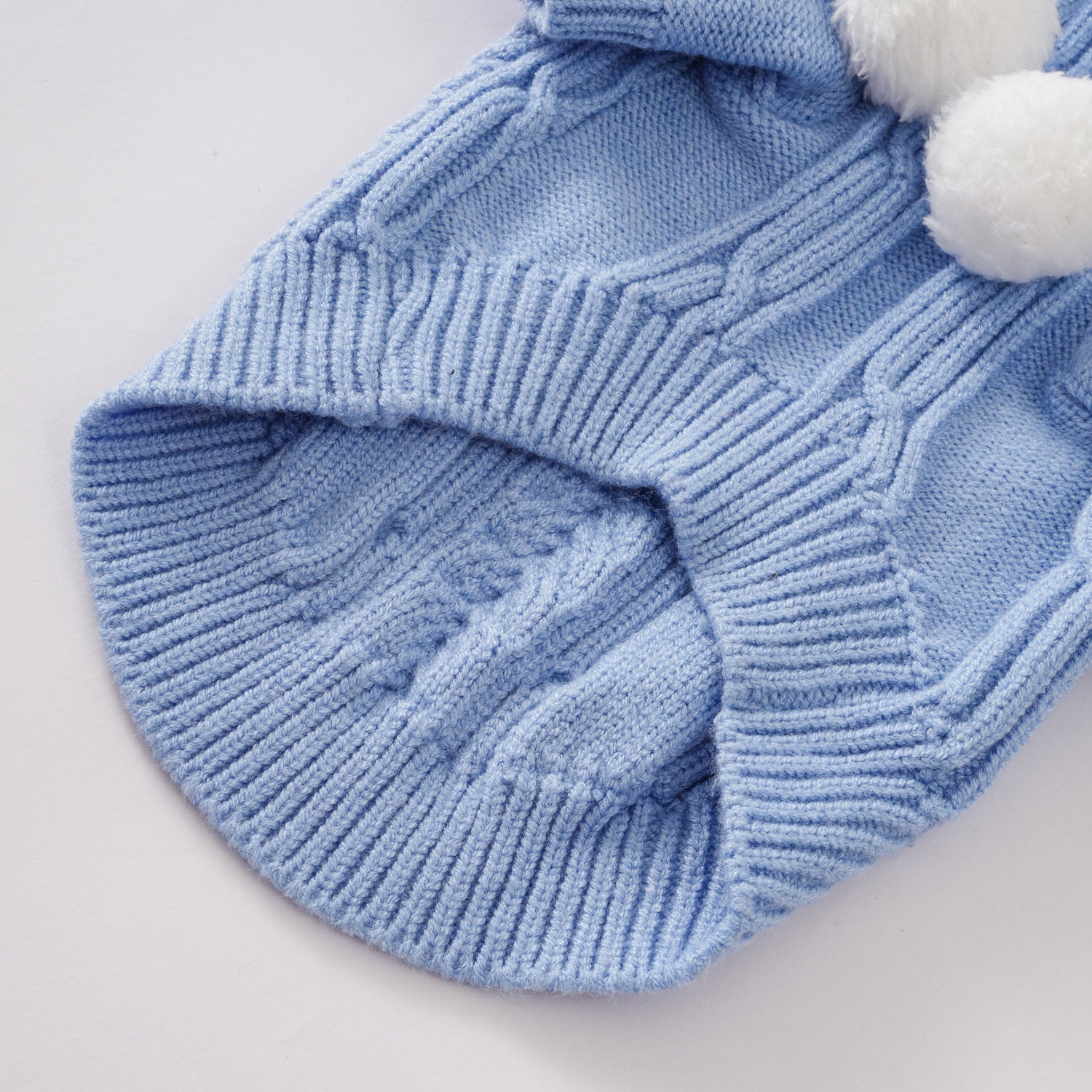 Pastel Pom-Pom Hooded Knit Pet Sweater