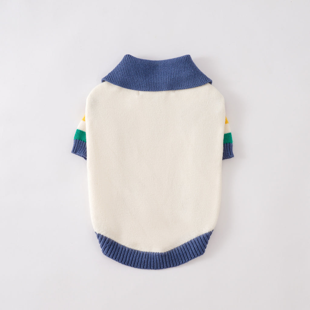 Rainbow Polo Knit Pet Sweater