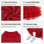 Festive Red Sparkly Tulle Pet Dress
