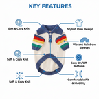 Rainbow Polo Knit Pet Sweater