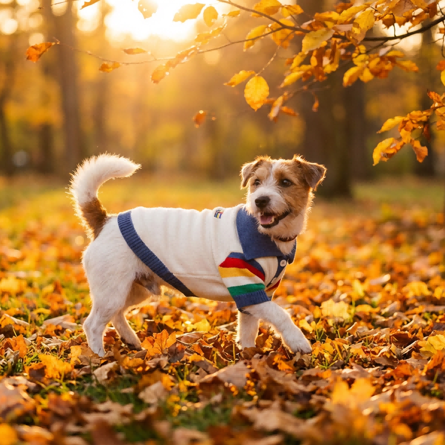 Rainbow Polo Knit Pet Sweater