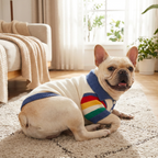 Rainbow Polo Knit Pet Sweater