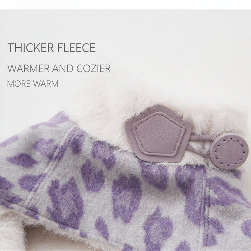 Purple Leopard Print Pet Cape
