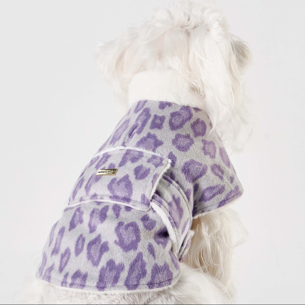 Purple Leopard Print Pet Cape