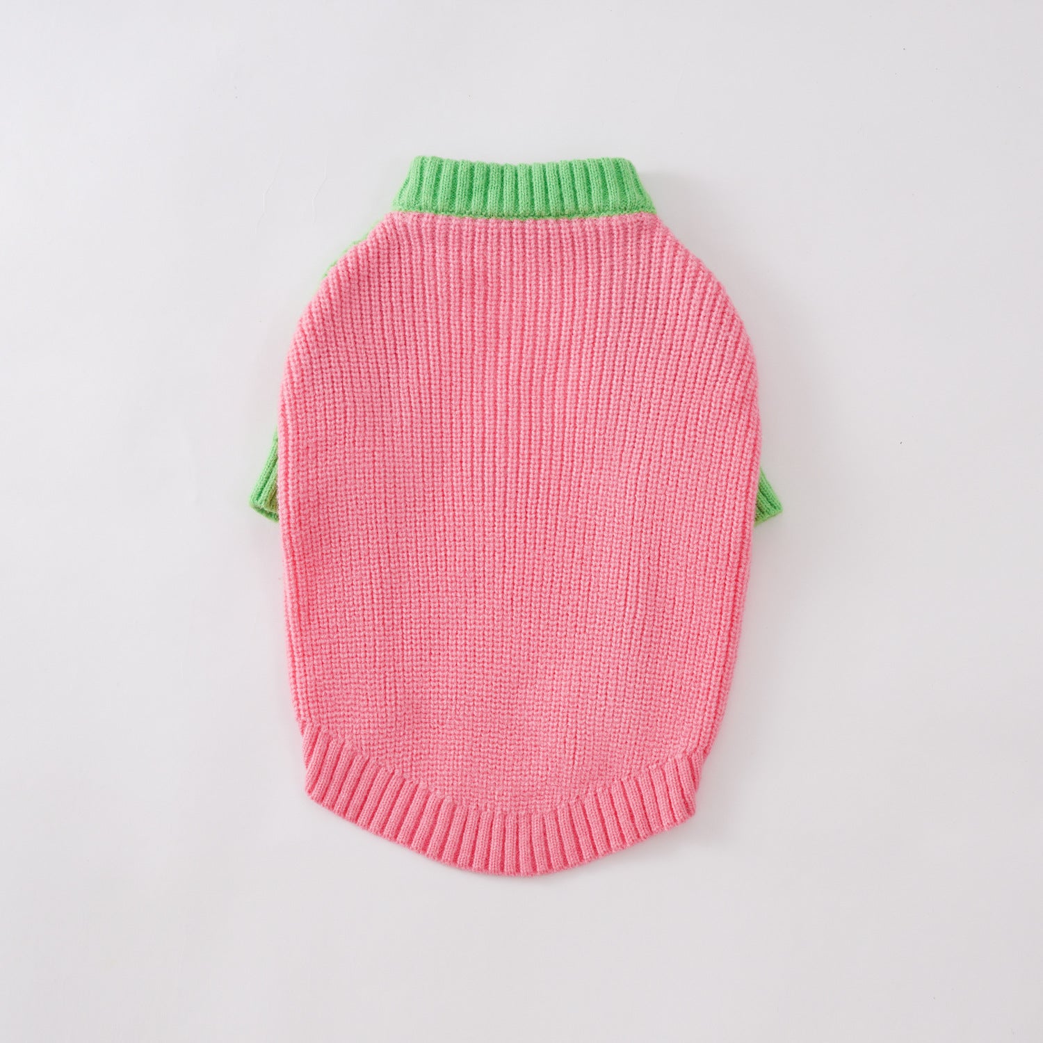 Chic Pink & Green Color-Block Knit Pet Sweater