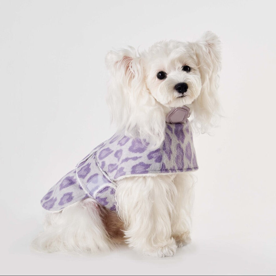 Purple Leopard Print Pet Cape