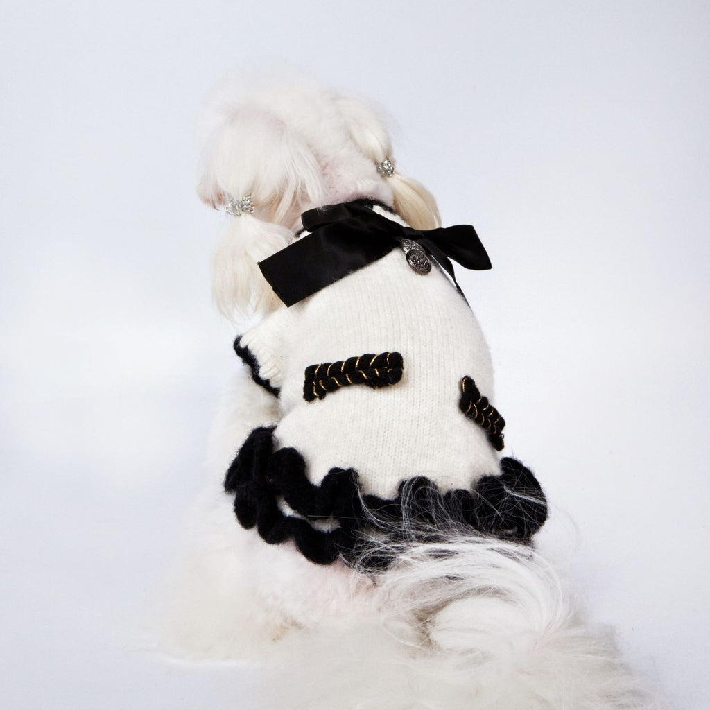 Paw-some Black & White Knit Pet Sweater