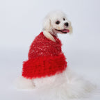 Festive Red Sparkly Tulle Pet Dress